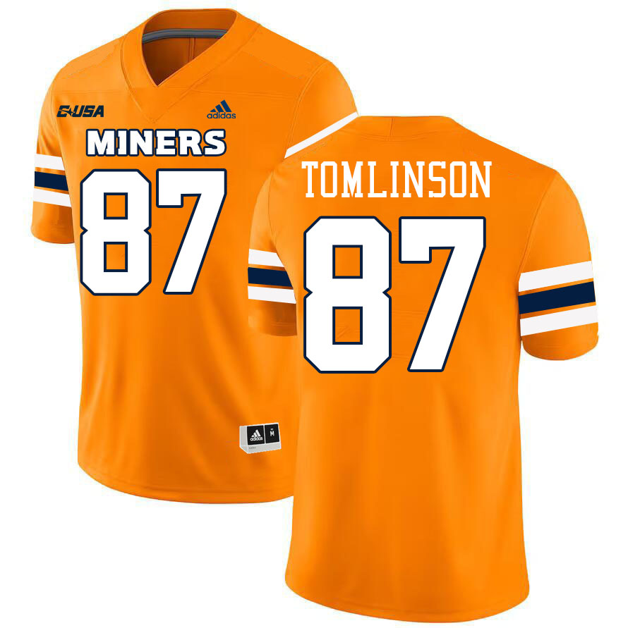 Eric Tomlinson UTEP Jersey,UTEP Miners #87 Eric Tomlinson College Football Jersey,Uniforms-Orange